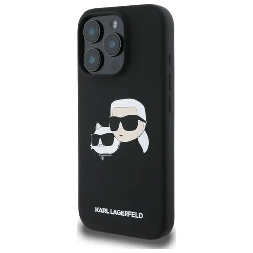 Karl Lagerfeld Silicone Case Heads Print MagSafe for iPhone 16 Pro - Black - Cell phone cases and covers<<<HurtelXML