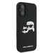 Karl Lagerfeld Silicone Case Nauble Heads Print MagSafe for iPhone 16 Plus - Black - Cell phone cases