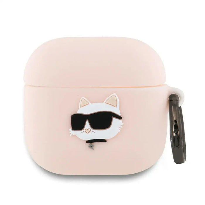 Karl Lagerfeld Silicone Choupette Head 3D Case for AirPods 4 - Pink - Cell phone cases and covers<<<HurtelXML
