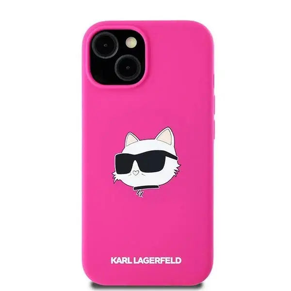 Karl Lagerfeld Silicone Choupette Head MagSafe case for iPhone 15 / 14 / 13 - pink - Cell phone cases