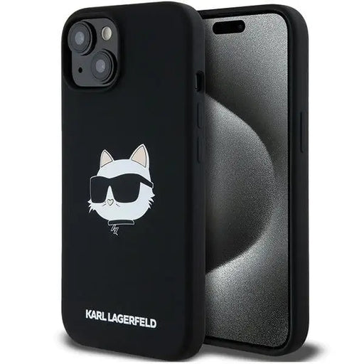 Karl Lagerfeld Silicone Choupette Head MagSafe Case for iPhone 15/14/13 - Black - Cell phone cases