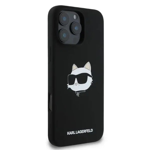 Karl Lagerfeld Silicone Choupette Head Print MagSafe case for iPhone 16 Pro Max - black - Cell phone cases