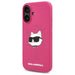 Karl Lagerfeld Silicone Choupette Head Print MagSafe iPhone 16 Case - Fuchsia - Cell phone cases and covers<<<HurtelXML