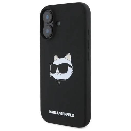 Karl Lagerfeld Silicone Choupette Head Print MagSafe iPhone 16 Case - Black - Cell phone cases and covers<<<HurtelXML
