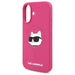 Karl Lagerfeld Silicone Choupette Head Print MagSafe iPhone 16 Case - Fuchsia - Cell phone cases and covers<<<HurtelXML