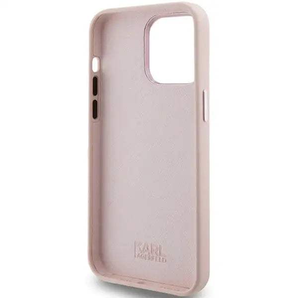 Karl Lagerfeld Silicone Choupette Metal Pin case for iPhone 15 Pro - pink - Cell phone cases and covers<<<HurtelXML
