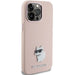 Karl Lagerfeld Silicone Choupette Metal Pin case for iPhone 15 Pro - pink - Cell phone cases and covers<<<HurtelXML