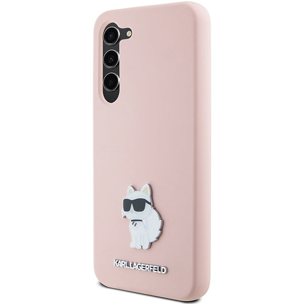 Karl Lagerfeld Silicone Choupette Metal Pin case for Samsung Galaxy S23 - pink - Cell phone cases and covers<<<HurtelXML