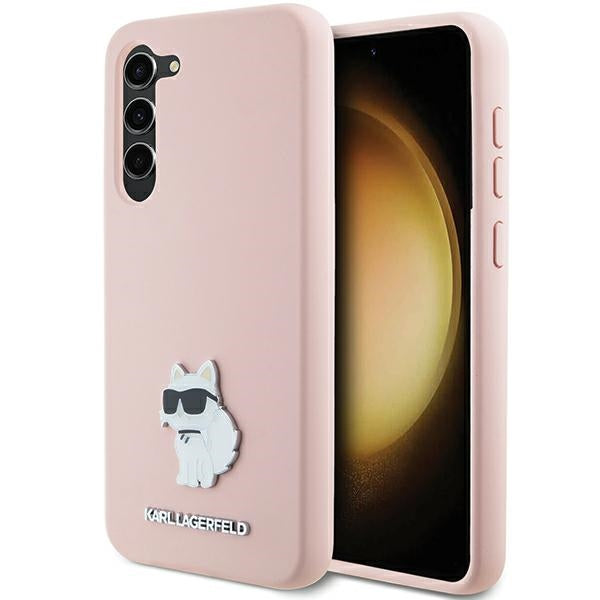 Karl Lagerfeld Silicone Choupette Metal Pin case for Samsung Galaxy S23 - pink - Cell phone cases and covers<<<HurtelXML