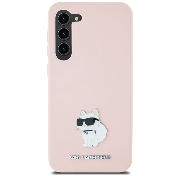 Karl Lagerfeld Silicone Choupette Metal Pin case for Samsung Galaxy S23 - pink - Cell phone cases and covers<<<HurtelXML