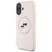 Karl Lagerfeld Silicone Double Heads And Circle MagSafe Case for iPhone 16 Pink - Cell phone cases