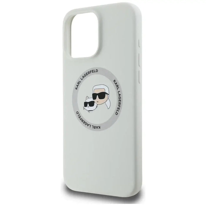 Karl Lagerfeld Silicone Double Heads And Circle MagSafe case for iPhone 16 Pro Max beige - Cell phone cases