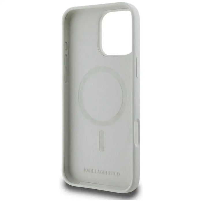 Karl Lagerfeld Silicone Double Heads And Circle MagSafe case for iPhone 16 Pro Max beige - Cell phone cases