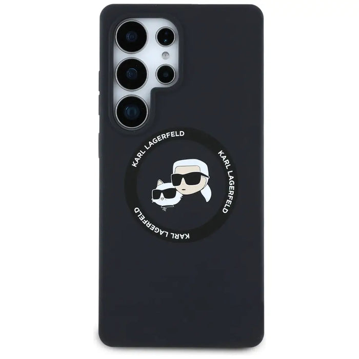 Karl Lagerfeld Silicone Double Heads And Circle MagSafe Samsung Galaxy S25 Ultra case black - Cell phone cases