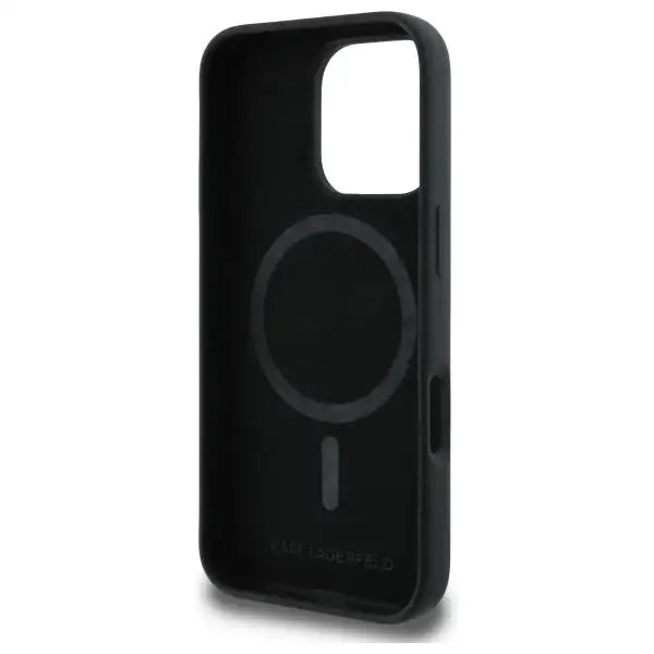 Karl Lagerfeld Silicone Karl Head Print MagSafe iPhone 16 Pro Case - Black - Cell phone cases and covers<<<HurtelXML