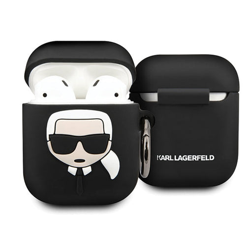 Karl Lagerfeld Silicone Ikonik Case for AirPods 1/2 - Black - Cell phone cases and covers<<<HurtelXML