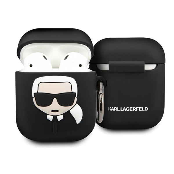 Karl Lagerfeld Silicone Ikonik Case for AirPods 1/2 - Black - Cell phone cases and covers<<<HurtelXML