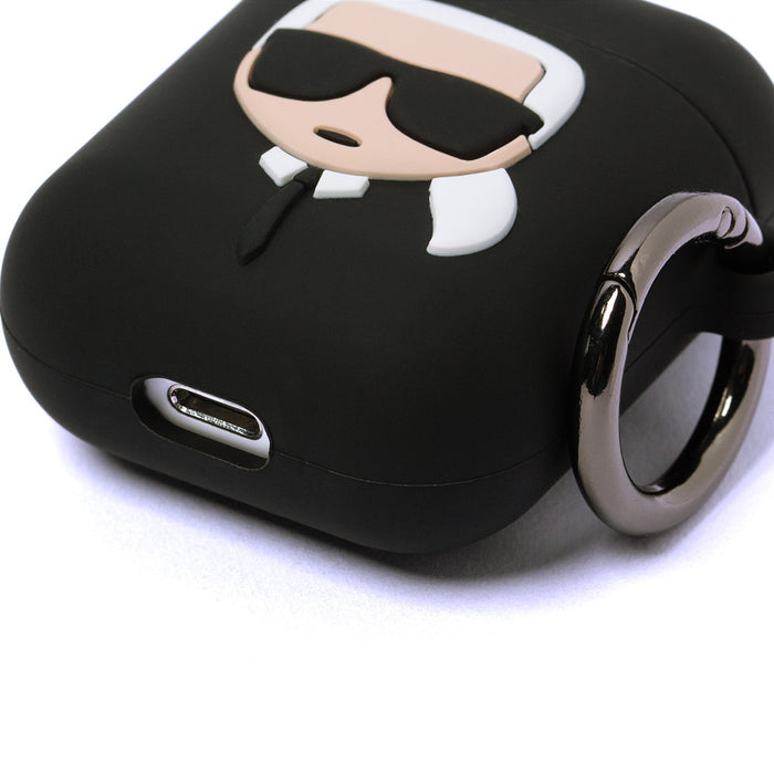 Karl Lagerfeld Silicone Ikonik Case for AirPods 1/2 - Black - Cell phone cases and covers<<<HurtelXML