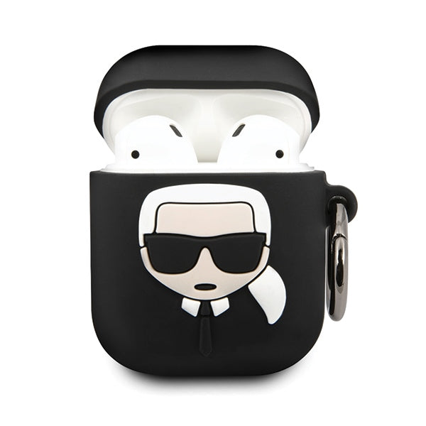 Karl Lagerfeld Silicone Ikonik Case for AirPods 1/2 - Black - Cell phone cases and covers<<<HurtelXML