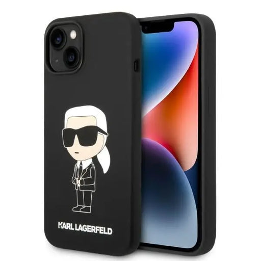 Karl Lagerfeld Silicone Ikonik case for iPhone 14 Plus - black - Cell phone cases and covers<<<HurtelXML