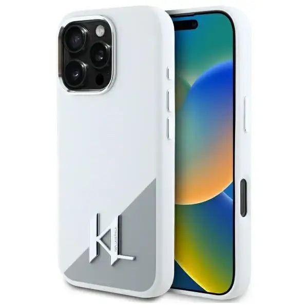 Karl Lagerfeld Silicone Initial Logo Case for iPhone 16 Pro Max - White - Cell phone cases and covers<<<HurtelXML