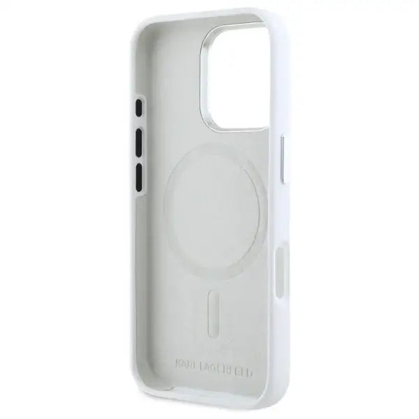Karl Lagerfeld Silicone Initial Logo Case for iPhone 16 Pro Max - White - Cell phone cases and covers<<<HurtelXML