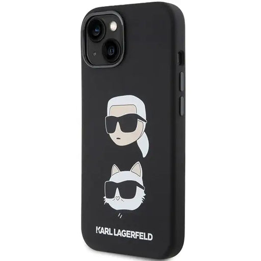 Karl Lagerfeld Silicone Karl&Choupette Head case for iPhone 15 Plus / 14 Plus - black - Cell phone cases