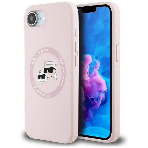 Karl Lagerfeld Silicone Karl&Choupette Heads MagSafe iPhone 16e Case - Pink - Cell phone cases and covers<<<HurtelXML