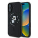 Karl Lagerfeld Silicone Karl&Choupette Heads Ring MagSafe Case for iPhone 16 Plus - Black - Cell phone cases
