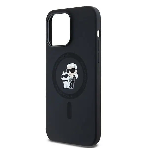 Karl Lagerfeld Silicone Karl&Choupette MagSafe case for iPhone 14 Pro Max - black - Cell phone cases