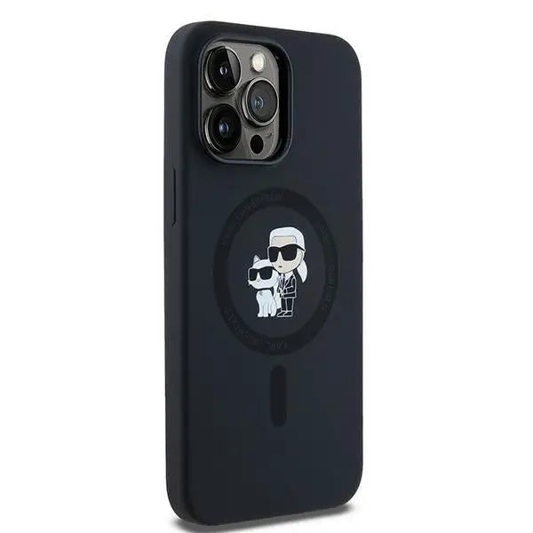 Karl Lagerfeld Silicone Karl&Choupette MagSafe case for iPhone 14 Pro Max - black - Cell phone cases