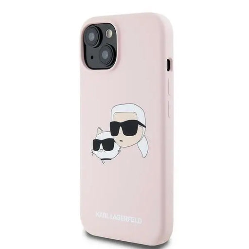 Karl Lagerfeld Silicone Karl&Choupette MagSafe case for iPhone 15 / 14 / 13 - pink - Cell phone cases