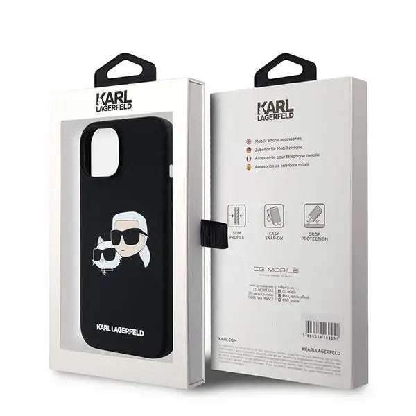 Karl Lagerfeld Silicone Karl&Choupette MagSafe case for iPhone 15 / 14 / 13 - black - Cell phone cases