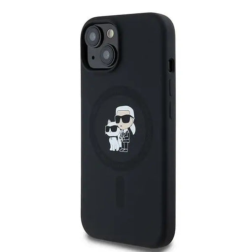Karl Lagerfeld Silicone Karl&Choupette MagSafe case for iPhone 15 / 14 / 13 - black - Cell phone cases