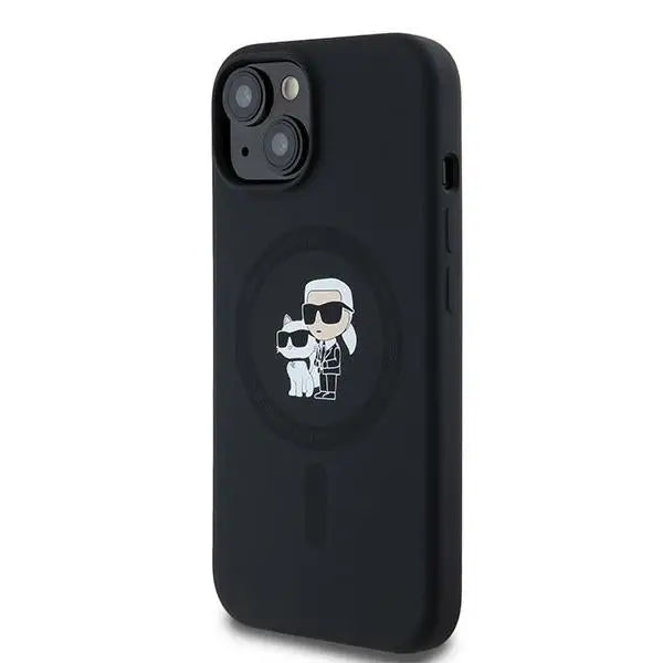 Karl Lagerfeld Silicone Karl&Choupette MagSafe case for iPhone 15 / 14 / 13 - black - Cell phone cases