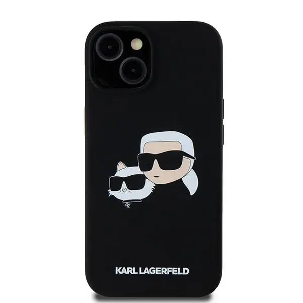 Karl Lagerfeld Silicone Karl&Choupette MagSafe case for iPhone 15 / 14 / 13 - black - Cell phone cases
