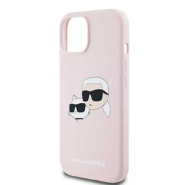 Karl Lagerfeld Silicone Karl&Choupette MagSafe case for iPhone 15 / 14 / 13 - pink - Cell phone cases