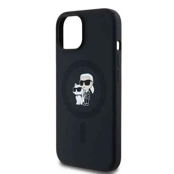 Karl Lagerfeld Silicone Karl&Choupette MagSafe case for iPhone 15 / 14 / 13 - black - Cell phone cases