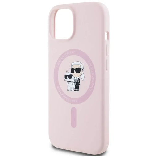 Karl Lagerfeld Silicone Karl&Choupette MagSafe iPhone 15 Plus Case - Pink - Cell phone cases and covers<<<HurtelXML