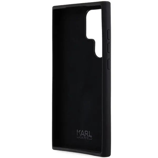 Karl Lagerfeld Silicone Karl&Choupette Metal Pin case for Samsung Galaxy S23 Ultra - black - Cell phone cases