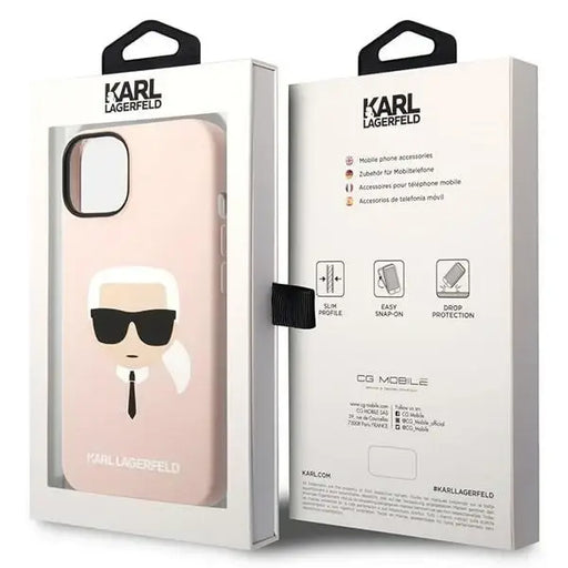 Karl Lagerfeld Silicone Karl`s Head Case for iPhone 14 / 15 / 13 6.1’’ - pink - Cell phone cases and covers<<<HurtelXML