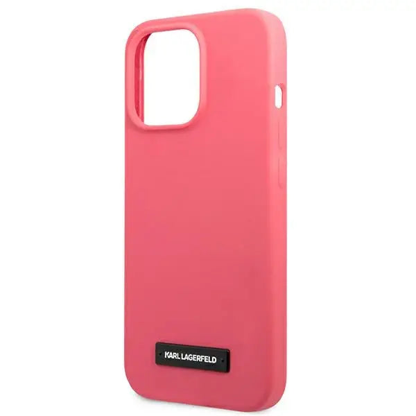 Karl Lagerfeld Silicone Plaque Case for iPhone 13 Pro Max - Fuchsia - Cell phone cases and covers<<<HurtelXML
