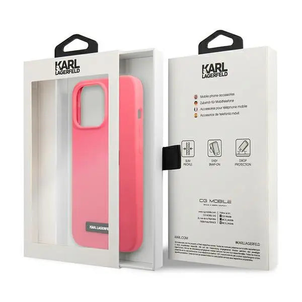 Karl Lagerfeld Silicone Plaque Case for iPhone 13 Pro Max - Fuchsia - Cell phone cases and covers<<<HurtelXML