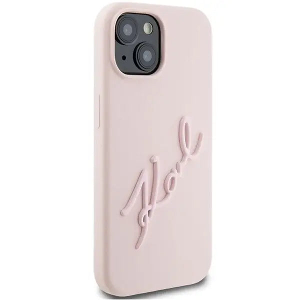 Karl Lagerfeld Silicone Karl Script case for iPhone 15 - pink - Cell phone cases and covers<<<HurtelXML