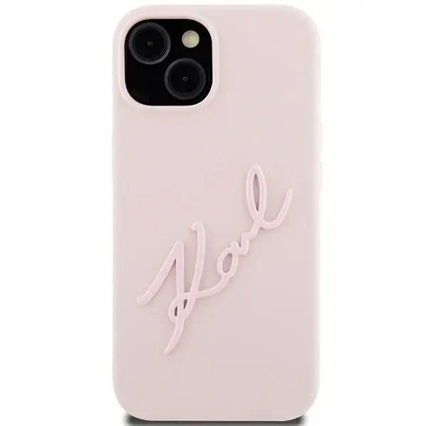 Karl Lagerfeld Silicone Karl Script case for iPhone 15 - pink - Cell phone cases and covers<<<HurtelXML