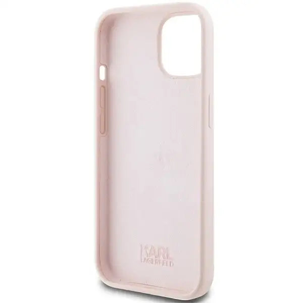 Karl Lagerfeld Silicone Karl Script case for iPhone 15 - pink - Cell phone cases and covers<<<HurtelXML