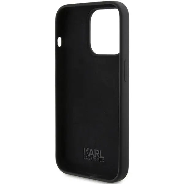 Karl Lagerfeld Silicone Karl Script case for iPhone 15 Pro - black - Cell phone cases and covers<<<HurtelXML