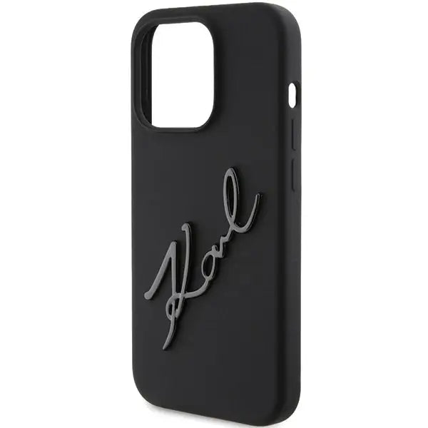 Karl Lagerfeld Silicone Karl Script case for iPhone 15 Pro - black - Cell phone cases and covers<<<HurtelXML