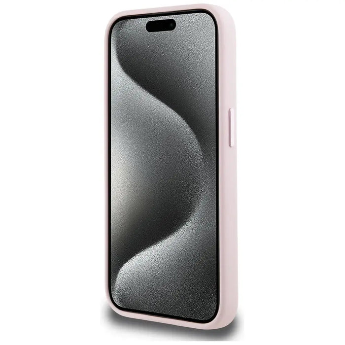 Karl Lagerfeld Silicone Shadow Metal Initial MagSafe Case for iPhone 15 Pro Max Pink - Cell phone cases