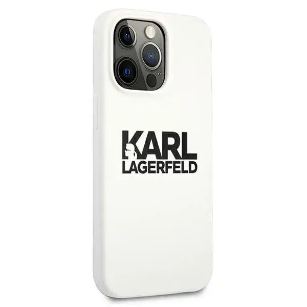 Karl Lagerfeld Silicone Stack Logo Case for iPhone 13 Pro / 13 6.1’’ - White - Cell phone cases and covers<<<HurtelXML